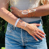 Chunky Lemurian crystal statement cuff bracelet
