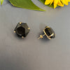 Black onyx hexagon studs