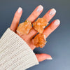 Tangerine crystal cluster statement ring