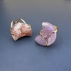 Druzy pink amethyst moon ring