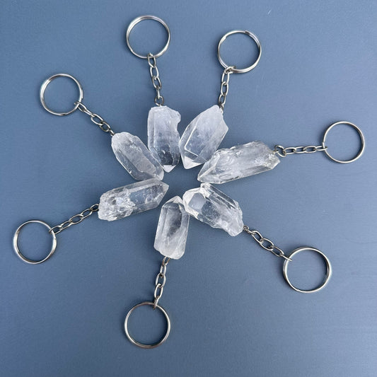 Lemurian crystal keychain