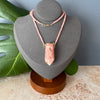 Rhodochrosite necklace with pink amethyst point connector