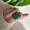 Freeform faceted green quartz ring