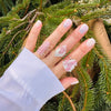 Raw pink tourmaline slice ring in matrix