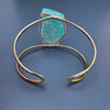 Amazonite freeform faceted cuff bracelet