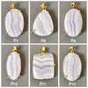 Blue lace agate mixed shape cabochon pendant