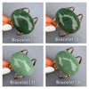 Green quartz oval cabochon cuff bracelet