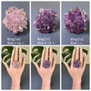 Large druzy amethyst rosette statement ring