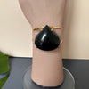 Black onyx chubby teardrop cuff bracelet