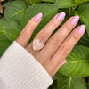 Small rose quartz heart ring