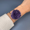 Druzy amethyst crystal cluster cuff bracelet