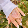 Chunky freeform faceted rose quartz statement ring