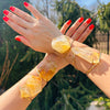 Chunky freeform faceted golden healer crystal cuff bracelet