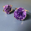 Druzy amethyst crystal cluster cuff bracelet