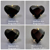 Black obsidian faceted heart ring