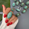 Amazonite marquise cabochon ring