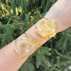 Chunky freeform faceted golden healer crystal cuff bracelet