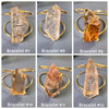 Chunky freeform faceted garden quartz statement cuff bracelet