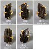 Raw black tourmaline bar crystal ring