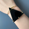Black onyx triangle cuff bracelet