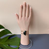 Black onyx crescent moon cuff bracelet
