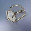 Large crystal hexagon cuff bracelet