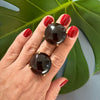 Smoky quartz round ring