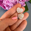 Druzy geode heart studs