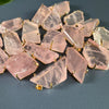 Oversized freeform faceted rose quartz pendant