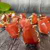 Freeform faceted red jasper ring
