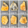 Golden healer chunky freeform faceted crystal pendant