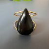 Black onyx pear shaped cuff bracelet
