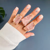 Chunky freeform faceted rose quartz statement ring