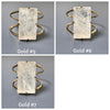Medium faceted rectangle crystal quartz cuff bracelet
