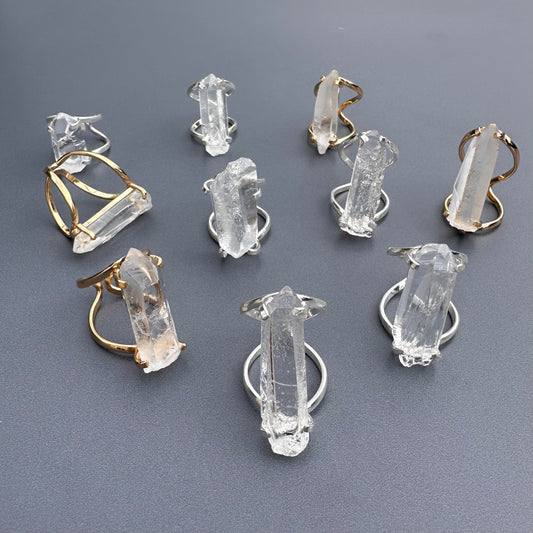 Lemurian crystal point ring