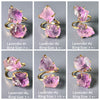 Raw purple amethyst crystal dual stone ring