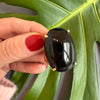 Black onyx oval ring
