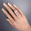 Rose quartz baguette ring