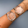 Medium crystal hexagon cuff bracelet