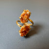 Dual oval citrine druzy cluster ring