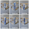 Raw blue kyanite crystal cuff bracelet