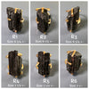 Raw black tourmaline bar crystal ring