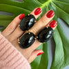 Black onyx oval ring