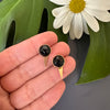 Black onyx studs with ear jacket