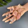 Oversized freeform faceted rose quartz pendant