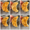 Druzy citrine crescent moon cluster ring