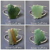 Freeform faceted green quartz cuff bracelet