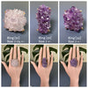 Large druzy amethyst rosette statement ring