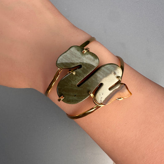 Mookaite snake cuff bracelet