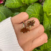 Duo druzy citrine ring